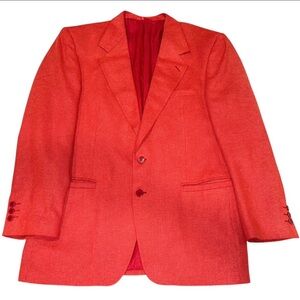 VTG 80s Versace V2 Mens Blazer Linen Blend Textured Weave Red Sport Coat 40R